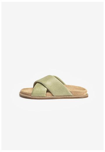 Inuovo Pantoletten Leder Olive - surf4shoes