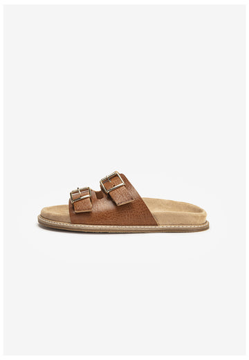 Inuovo Pantoletten Leder Mittelbraun - surf4shoes