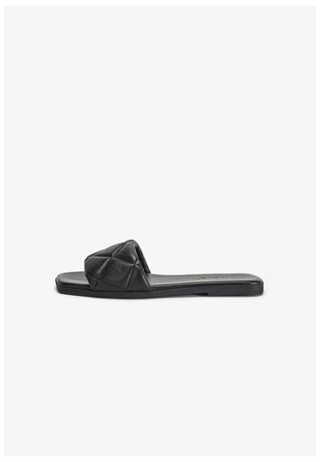 Inuovo Pantoletten Leder Schwarz - surf4shoes