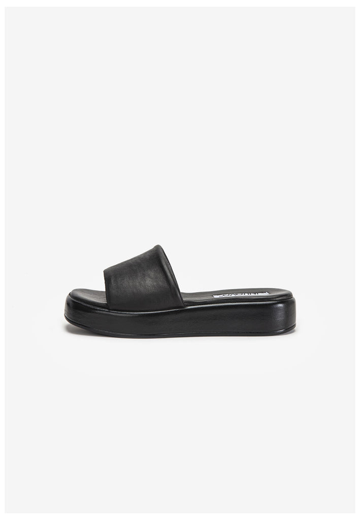 Inuovo Pantoletten Leder Schwarz - surf4shoes