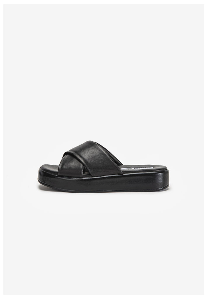 Inuovo Pantoletten Leder Schwarz - surf4shoes