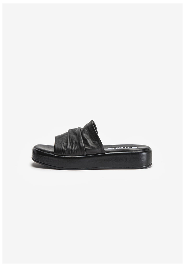 Inuovo Pantoletten Leder Schwarz - surf4shoes