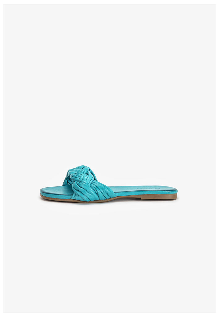 Inuovo Pantoletten Leder Türkis - surf4shoes