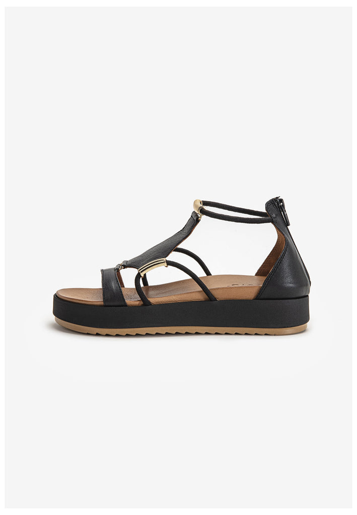Inuovo Sandalen Leder Schwarz - surf4shoes
