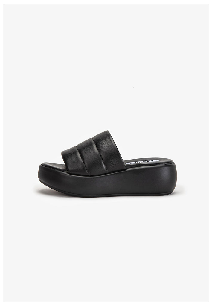 Inuovo Pantoletten Leder Schwarz - surf4shoes
