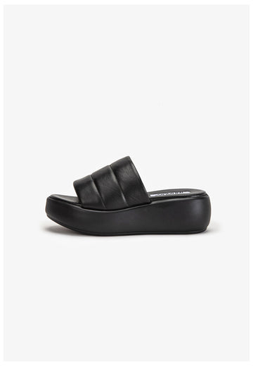 Inuovo Pantoletten Leder Schwarz - surf4shoes