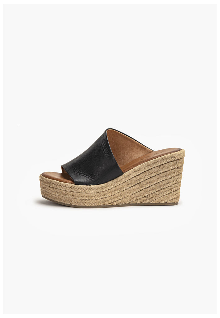 Inuovo Pantoletten Leder Schwarz - surf4shoes