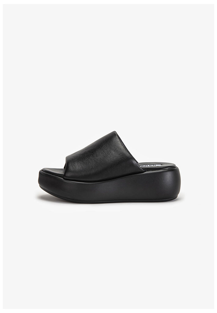 Inuovo Pantoletten Leder Schwarz - surf4shoes