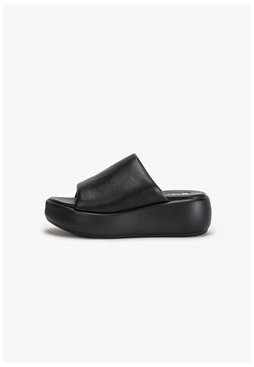 Inuovo Pantoletten Leder Schwarz - surf4shoes
