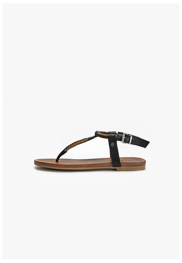 Inuovo Sandalen Leder/Textil Schwarz/Braun - surf4shoes