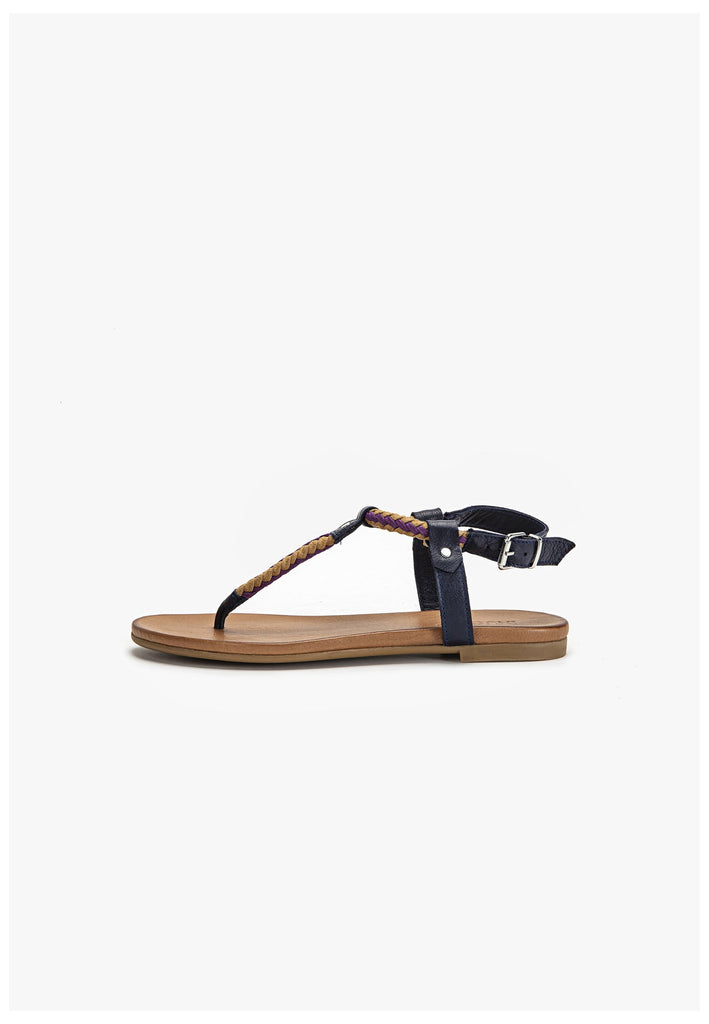 Inuovo Sandalen Leder/Textil Blau/Braun - surf4shoes