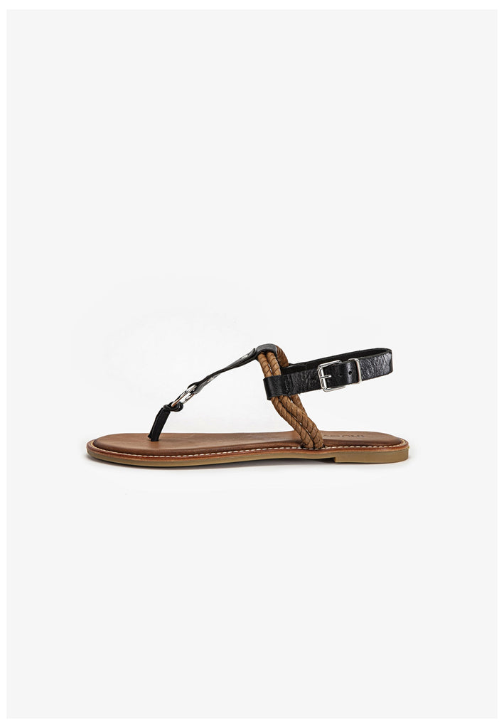 Inuovo Sandalen Leder/Textil Schwarz/Braun - surf4shoes