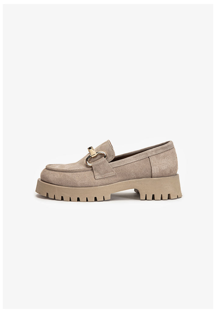 Inuovo Slipper Leder Dunkelbeige - surf4shoes