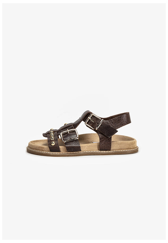 Inuovo Sandalen Leder Dunkelbraun - surf4shoes