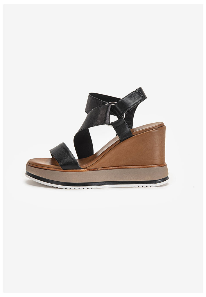 Inuovo Sandalen Leder/Textil Schwarz - surf4shoes
