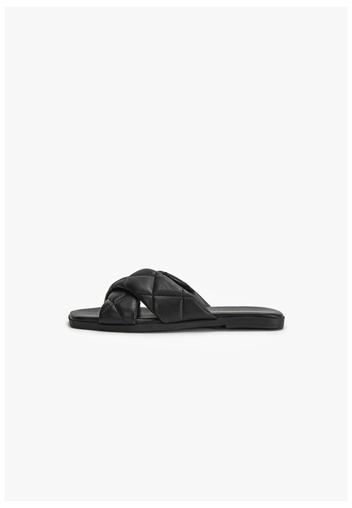Inuovo Pantoletten Leder Schwarz - surf4shoes