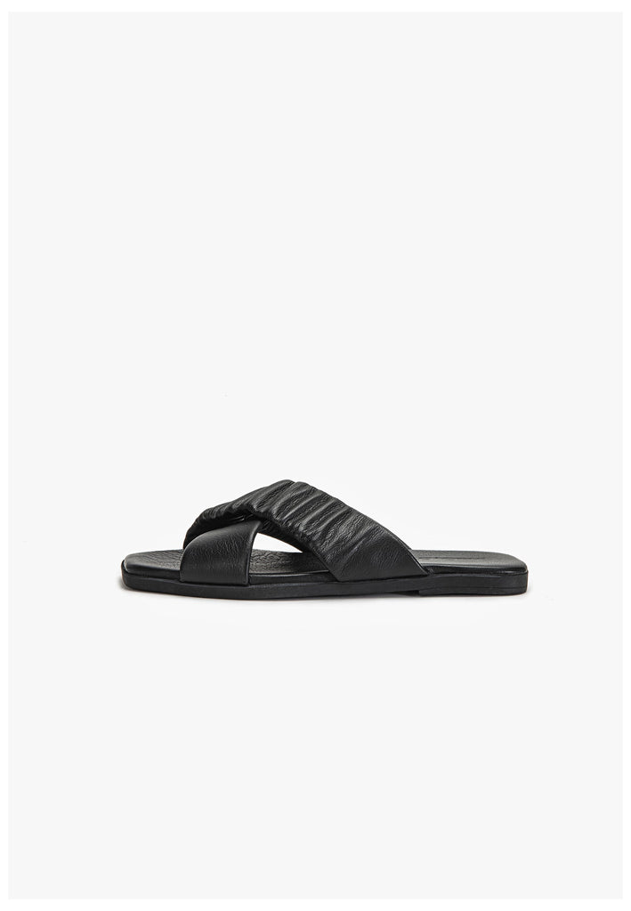 Inuovo Pantoletten Leder Schwarz - surf4shoes