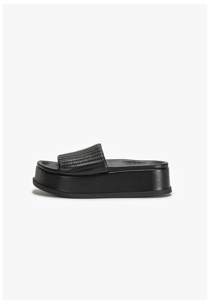 Inuovo Pantoletten Leder Schwarz - surf4shoes