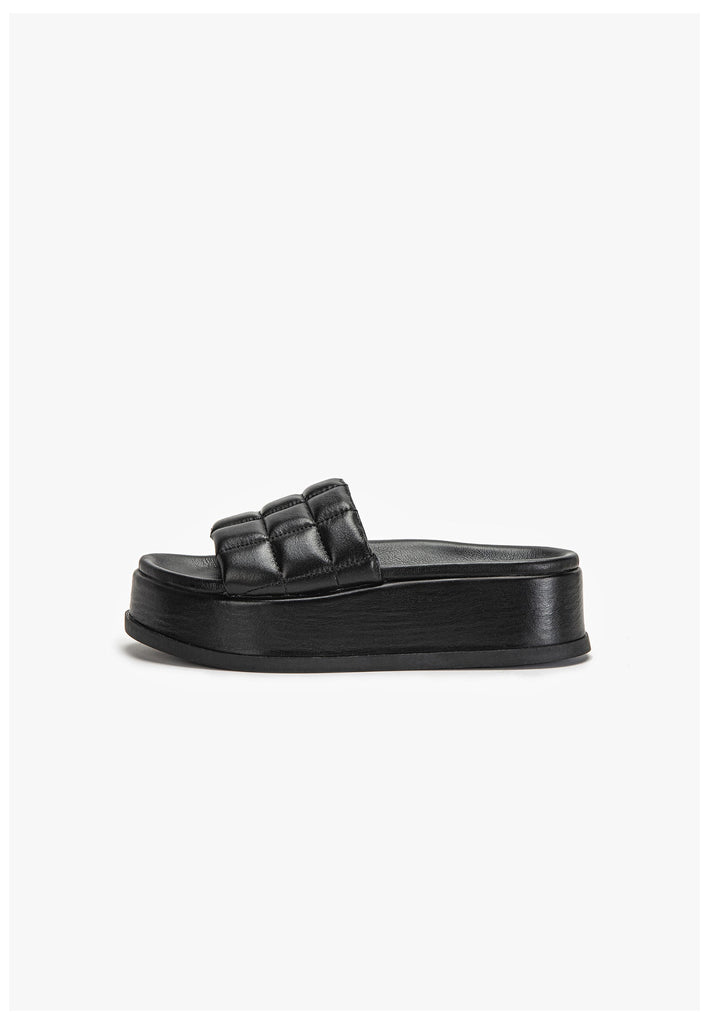 Inuovo Pantoletten Leder Schwarz - surf4shoes