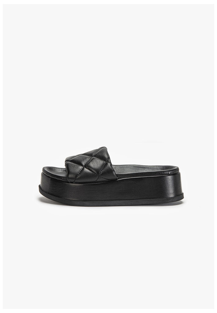 Inuovo Pantoletten Leder Schwarz - surf4shoes