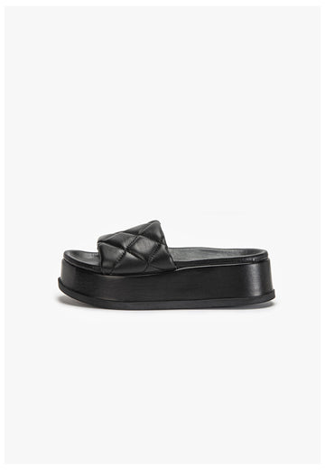 Inuovo Pantoletten Leder Schwarz - surf4shoes
