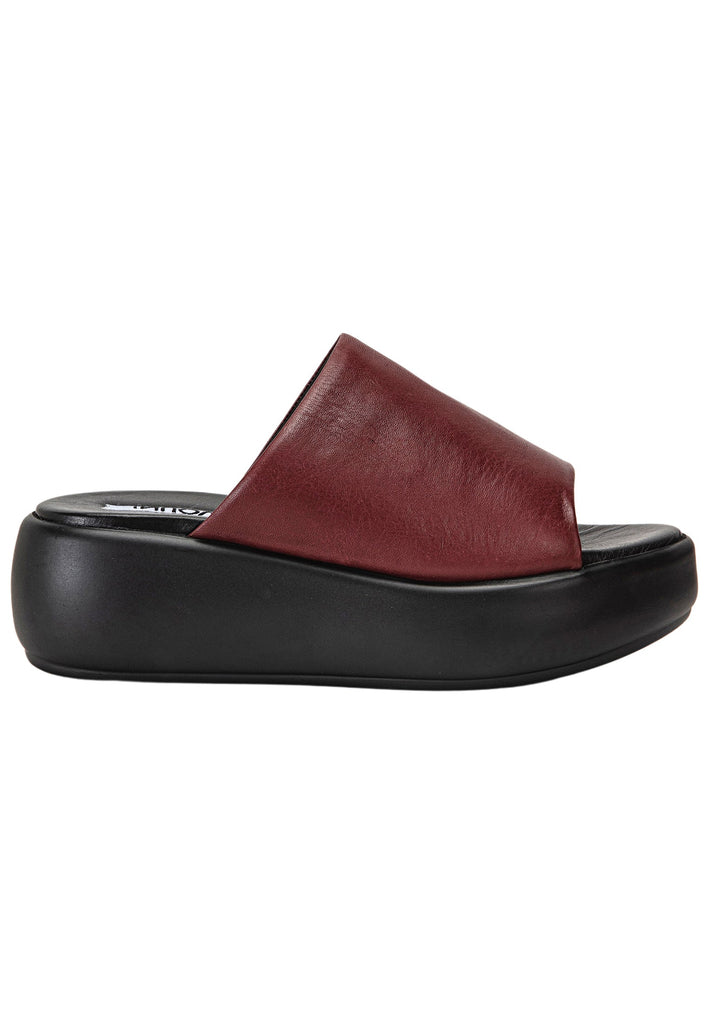 Inuovo Pantoletten Leder Dunkelrot - surf4shoes