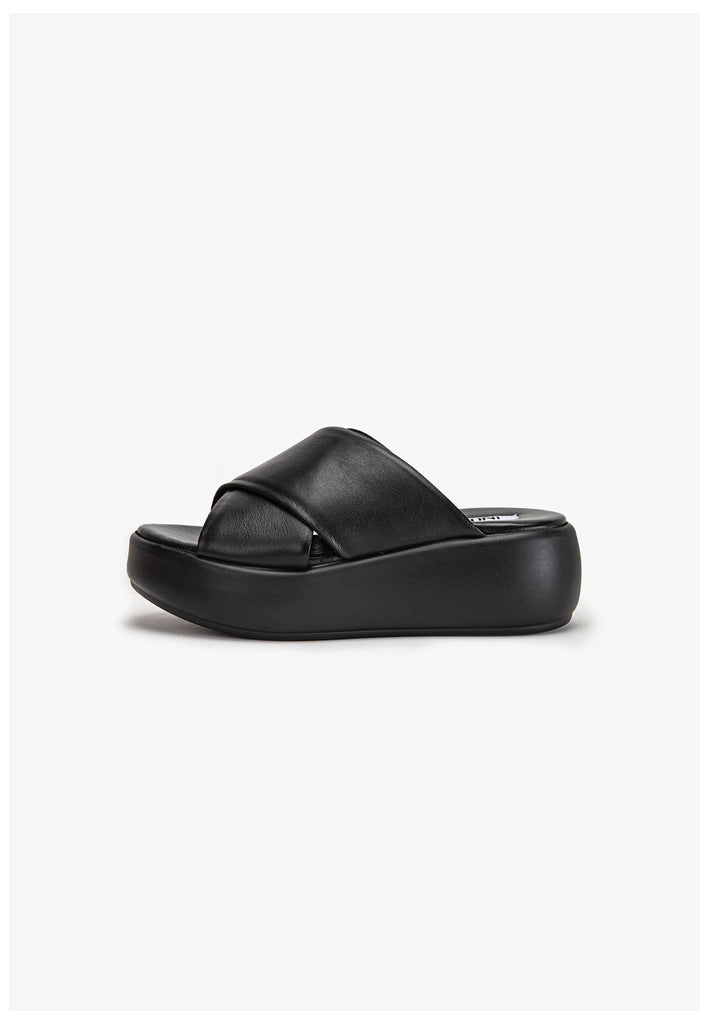 Inuovo Pantoletten Leder Schwarz - surf4shoes