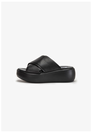 Inuovo Pantoletten Leder Schwarz - surf4shoes
