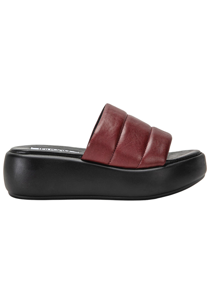 Inuovo Pantoletten Leder Dunkelrot - surf4shoes