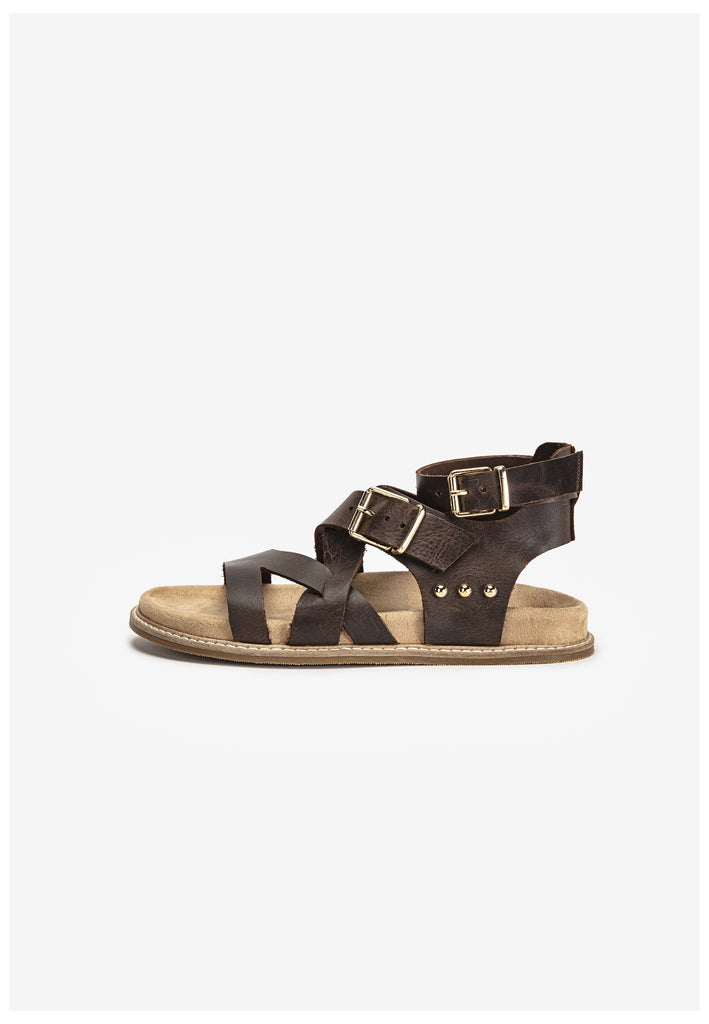 Inuovo Sandalen Leder Dunkelbraun - surf4shoes