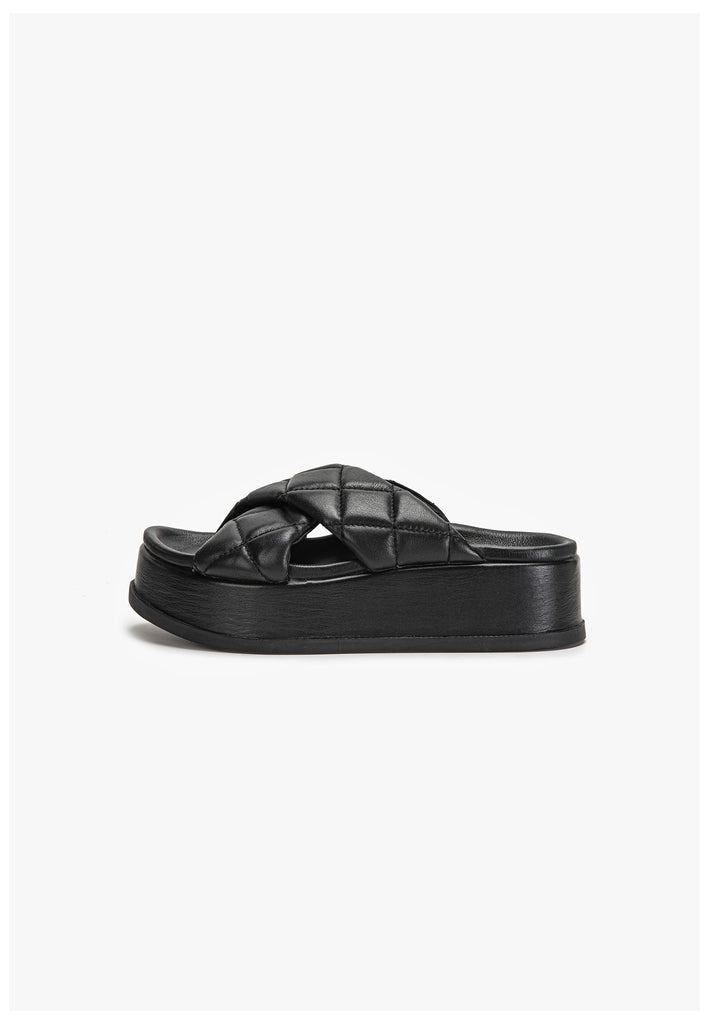 Inuovo Pantoletten Leder Schwarz - surf4shoes