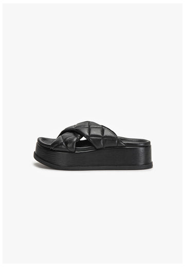 Inuovo Pantoletten Leder Schwarz - surf4shoes