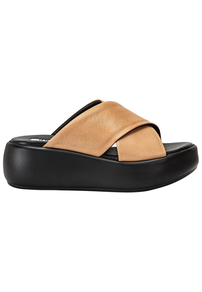 Inuovo Pantoletten Leder Hellbraun - surf4shoes