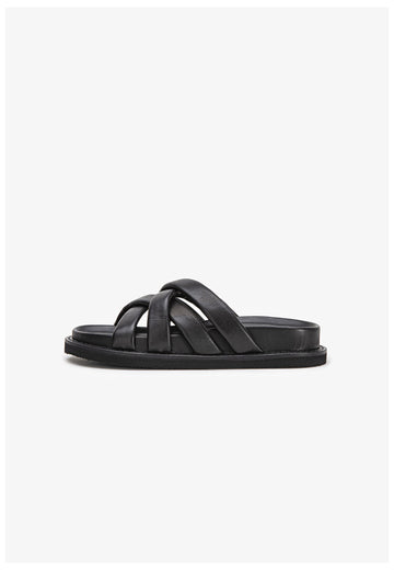 Inuovo Pantoletten Leder Schwarz - surf4shoes