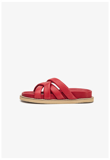 Inuovo Pantoletten Leder Rot - surf4shoes