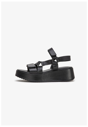 Inuovo Sandalen Glattleder Schwarz - surf4shoes