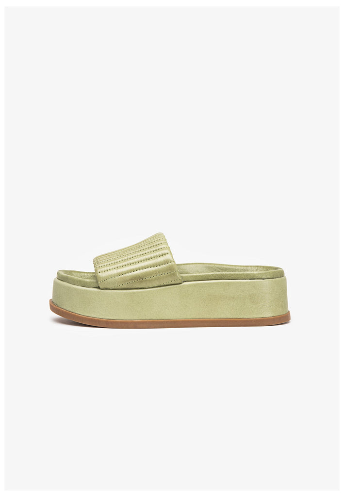 Inuovo Pantoletten Leder Olive - surf4shoes