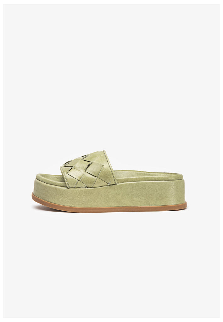 Inuovo Pantoletten Leder Olive - surf4shoes