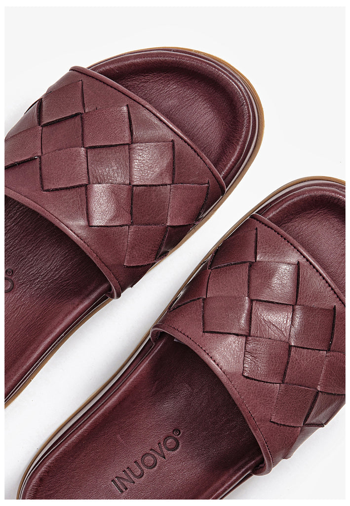 Inuovo Pantoletten Leder Rot - surf4shoes