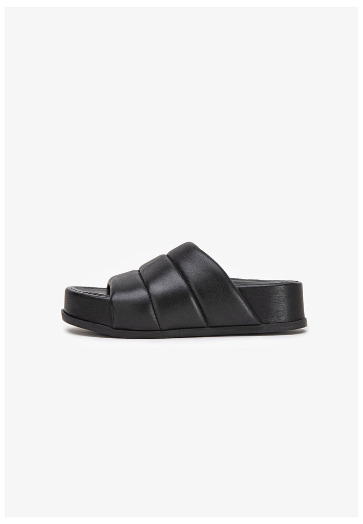 Inuovo Pantoletten Leder Schwarz - surf4shoes