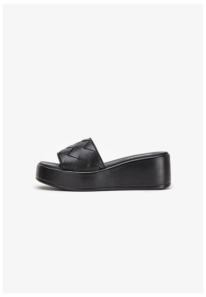 Inuovo Pantoletten Leder Schwarz - surf4shoes