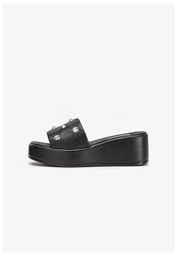 Inuovo Pantoletten Leder Schwarz - surf4shoes