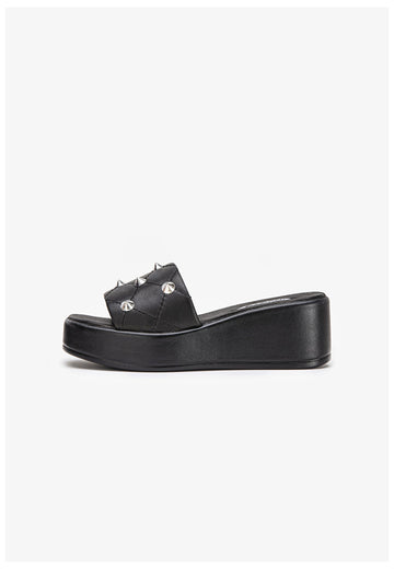 Inuovo Pantoletten Leder Schwarz - surf4shoes
