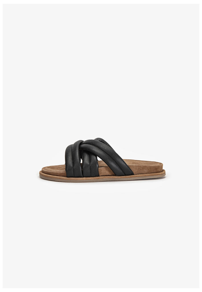 Inuovo Pantoletten Leder Schwarz - surf4shoes