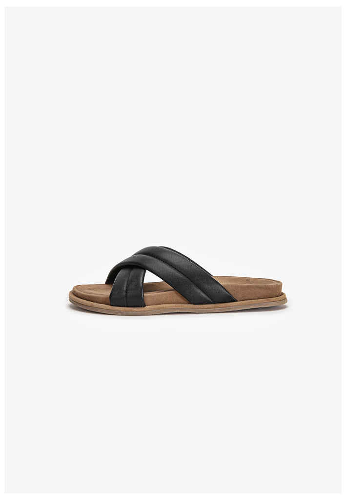 Inuovo Pantoletten Leder Schwarz - surf4shoes