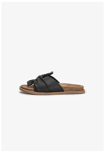 Inuovo Pantoletten Leder Schwarz - surf4shoes