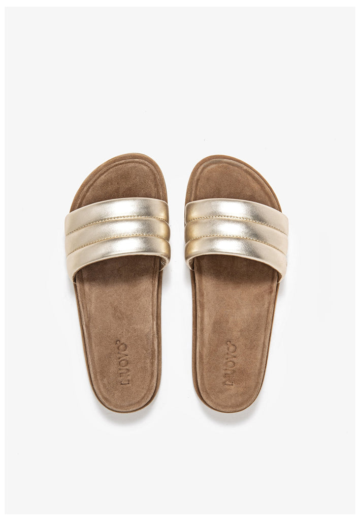 Inuovo Pantoletten Leder Gold - surf4shoes