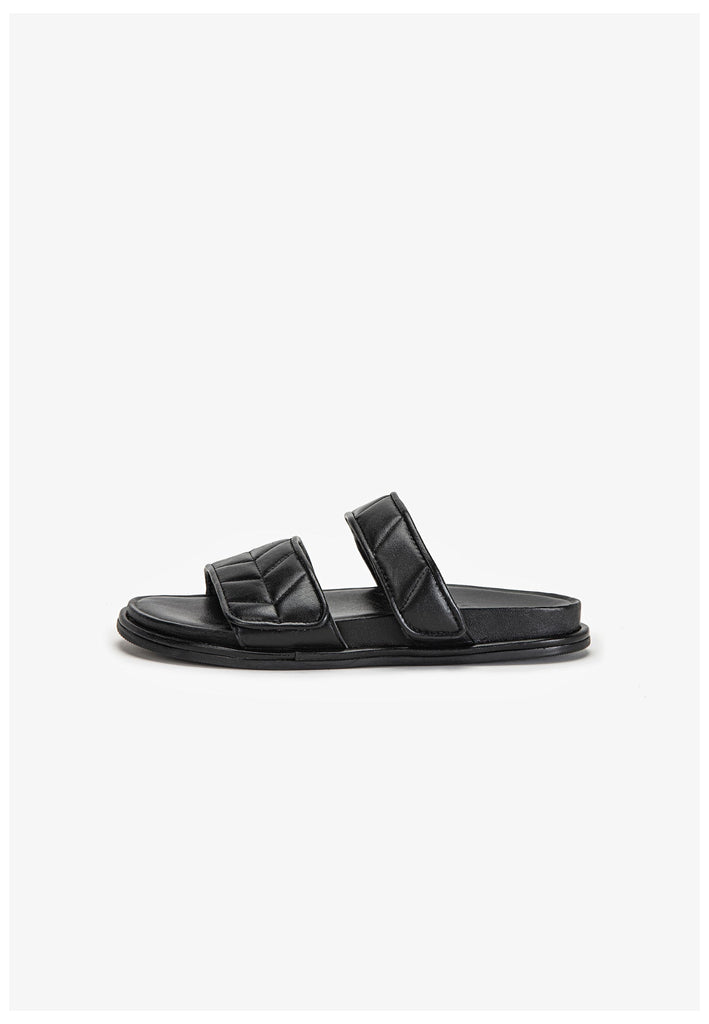 Inuovo Pantoletten Leder Schwarz - surf4shoes