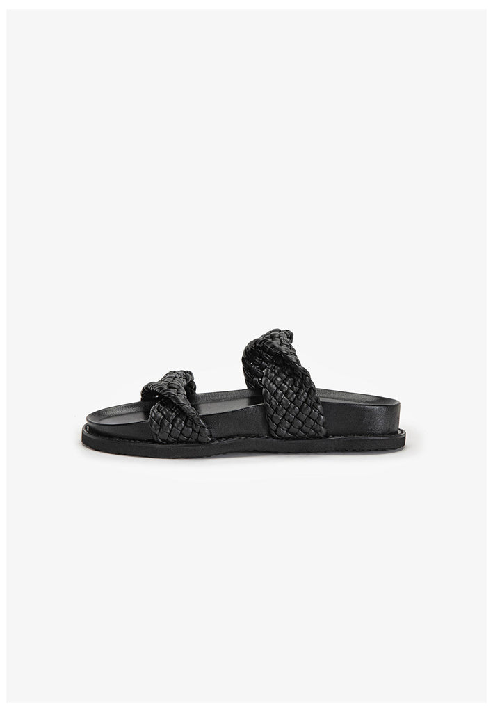 Inuovo Pantoletten Leder Schwarz - surf4shoes
