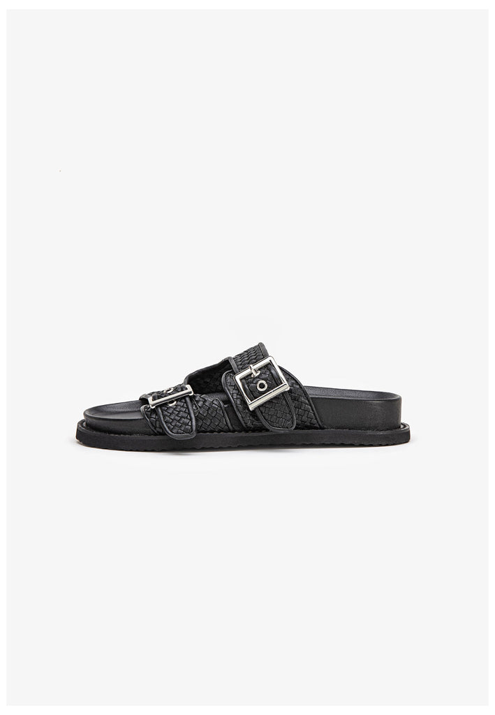 Inuovo Pantoletten Leder Schwarz - surf4shoes